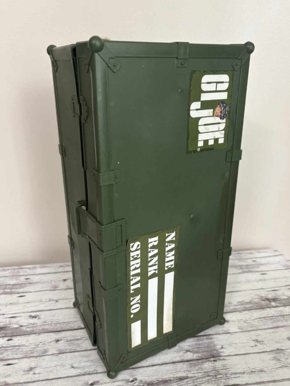 GI Joe 1993 Hasbro Foot Locker Storage Box Army Green Organizer Plastic Empty